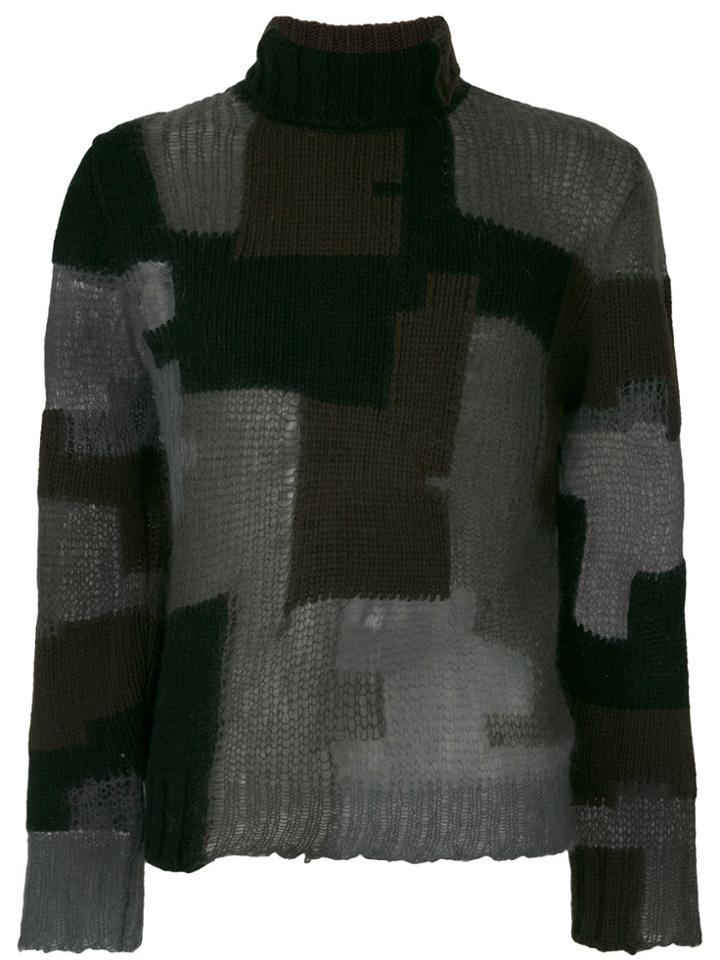 Jil Sander Patchwork Roll-neck Sweater - Multicolour