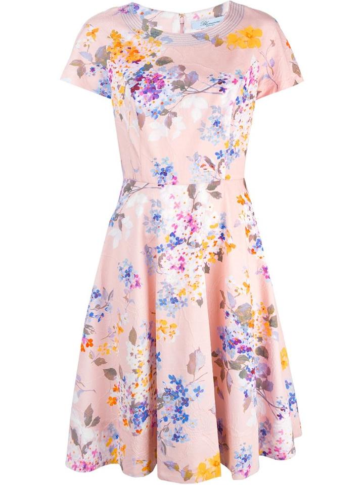 Blumarine Floral Print Short Sleeves Dress