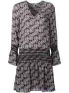 Derek Lam 10 Crosby Longsleeved V-neck Ruffled Dress, Women's, Size: 6, Black, Silk