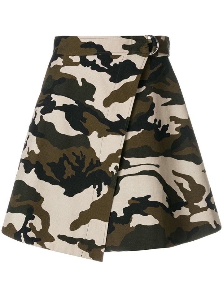 House Of Holland Camouflage Wrap Skirt - Green