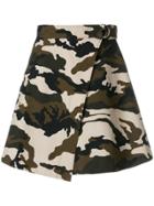 House Of Holland Camouflage Wrap Skirt - Green