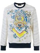 Etro - Striped Tiger Print Sweatshirt - Men - Cotton - S, Blue, Cotton
