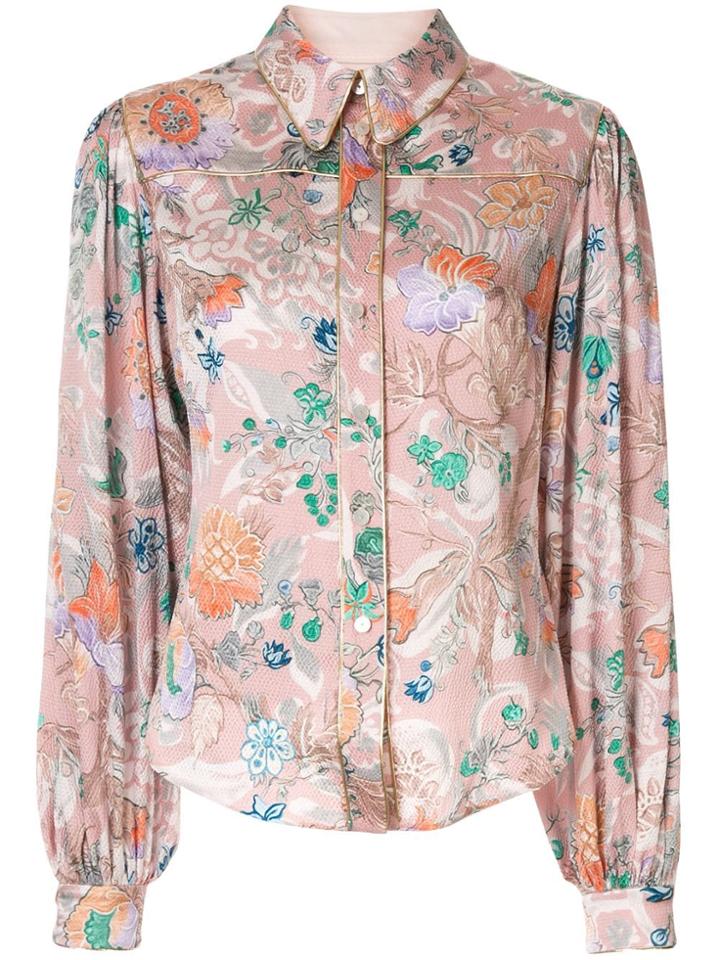 Peter Pilotto Floral Print Wrinkle Shirt - Pink
