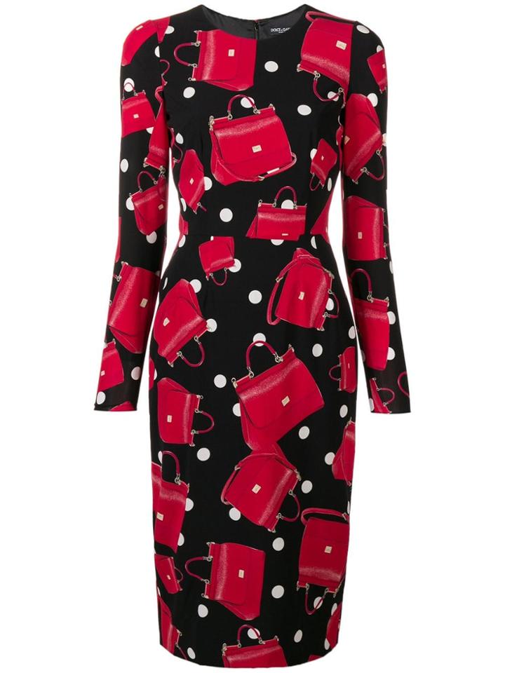 Dolce & Gabbana Handbag Print Dress - Black