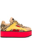 Buffalo Leopard Print Sneakers - Neutrals