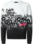 Dsquared2 Graffiti Logo Sweater, Men's, Size: Xl, White, Cotton/spandex/elastane