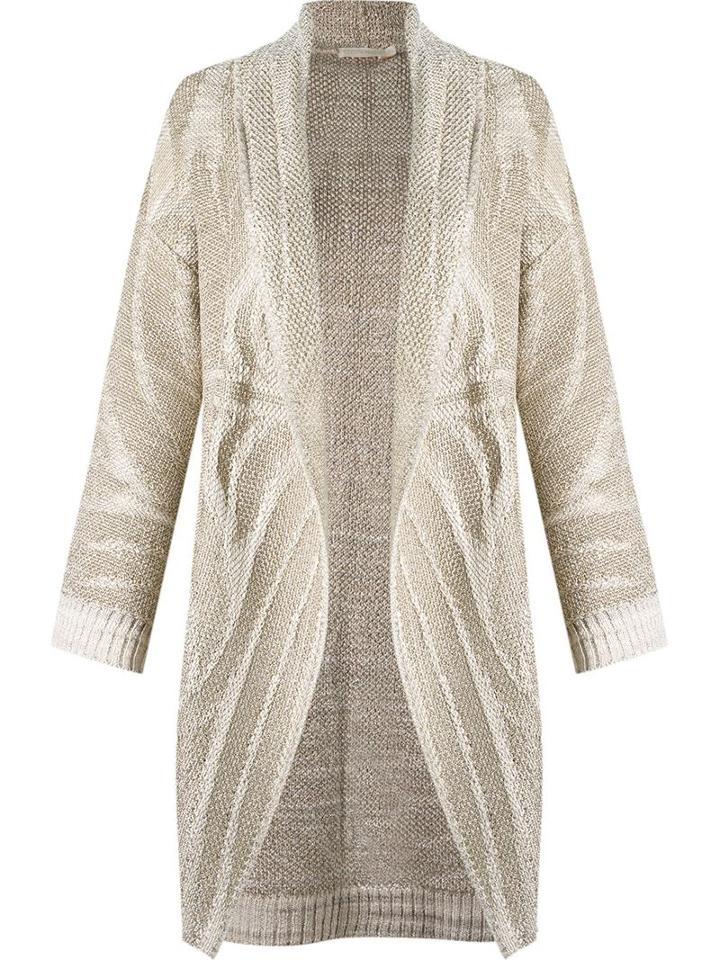 Cecilia Prado Open Front Knitted Cardi-coat, Women's, Size: Medium, Nude/neutrals, Acrylic/polyamide/viscose
