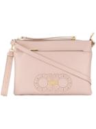 Salvatore Ferragamo Studded Double Gancio Clutch - Pink & Purple