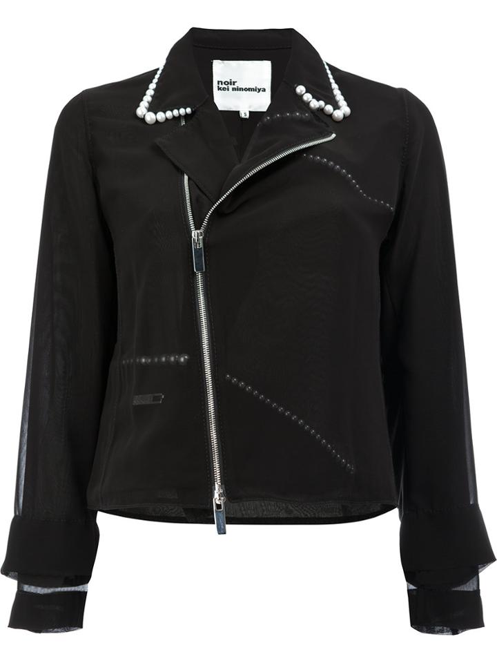 Comme Des Garçons Noir Kei Ninomiya Pearls Collar Jacket - Black