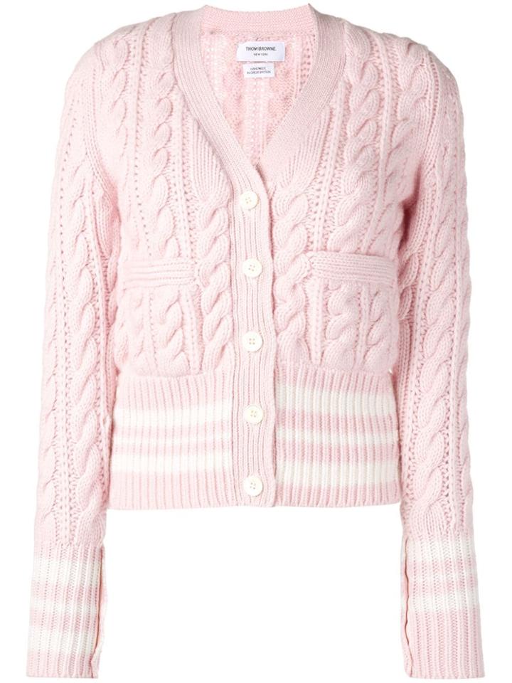 Thom Browne Fun-mix Cricket Stripe Cardigan - Pink