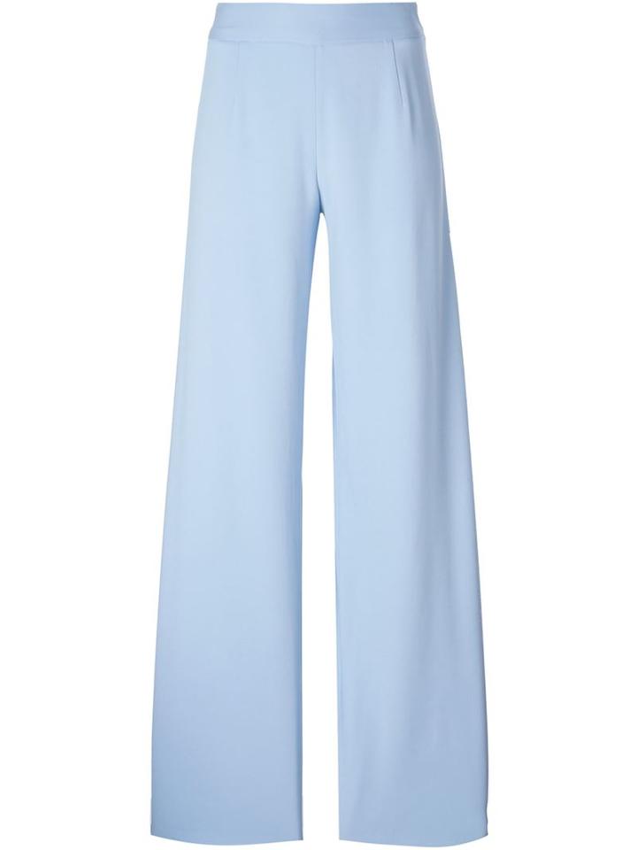 Christopher Kane Wide Leg Crepe Trousers, Women's, Size: 10, Blue, Viscose/spandex/elastane