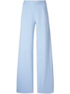 Christopher Kane Wide Leg Crepe Trousers, Women's, Size: 10, Blue, Viscose/spandex/elastane