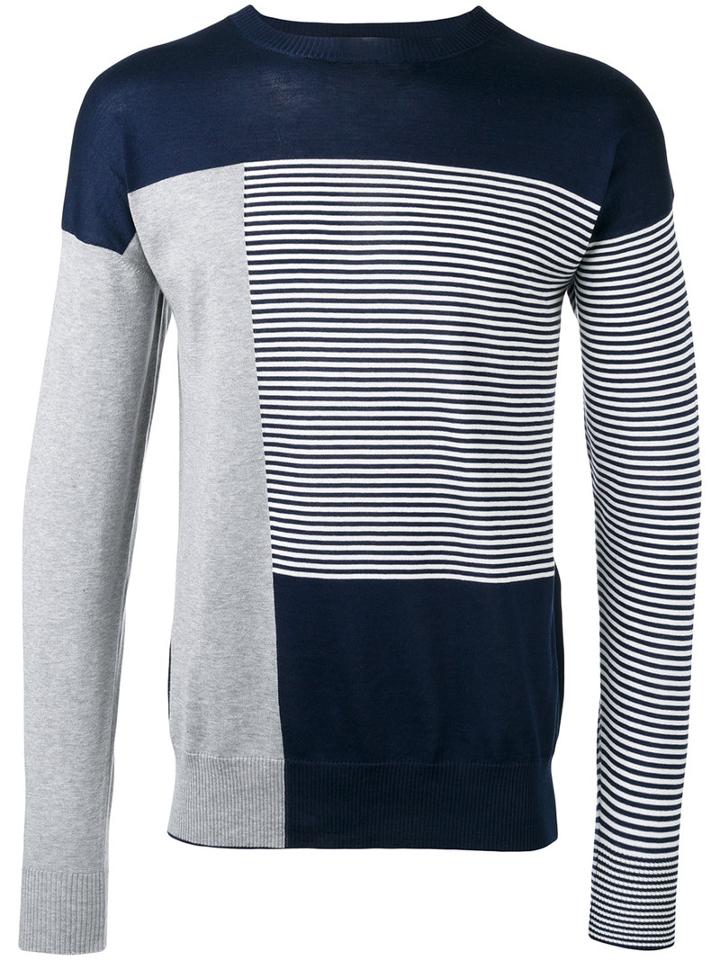 Diesel Black Gold Striped Sweatshirt, Men's, Size: Medium, Blue, Cotton