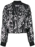 Just Cavalli Black And Silver Bomber Jacket