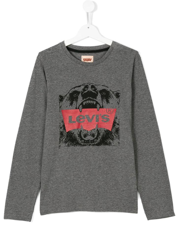 Levi's Kids Teen Long Sleeve Printed T-shirt - Grey