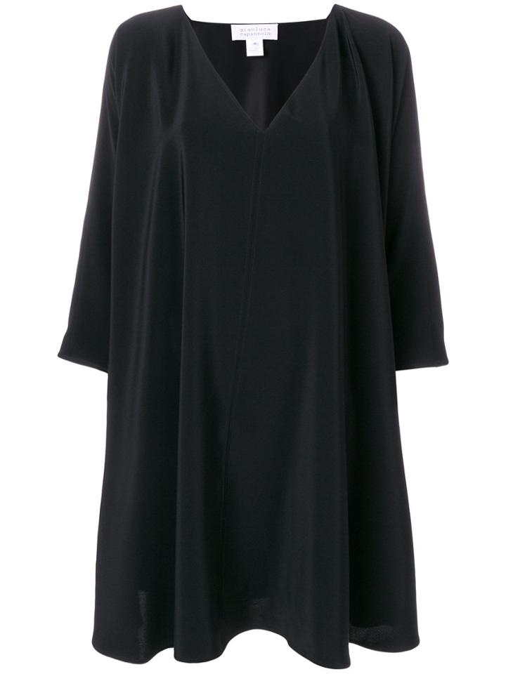 Gianluca Capannolo V-neck Mini Swing Dress - Black