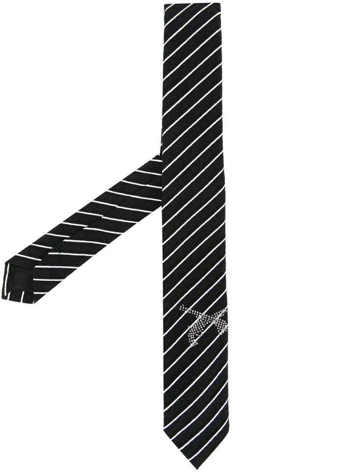 Roar Striped Guns Tie - Black