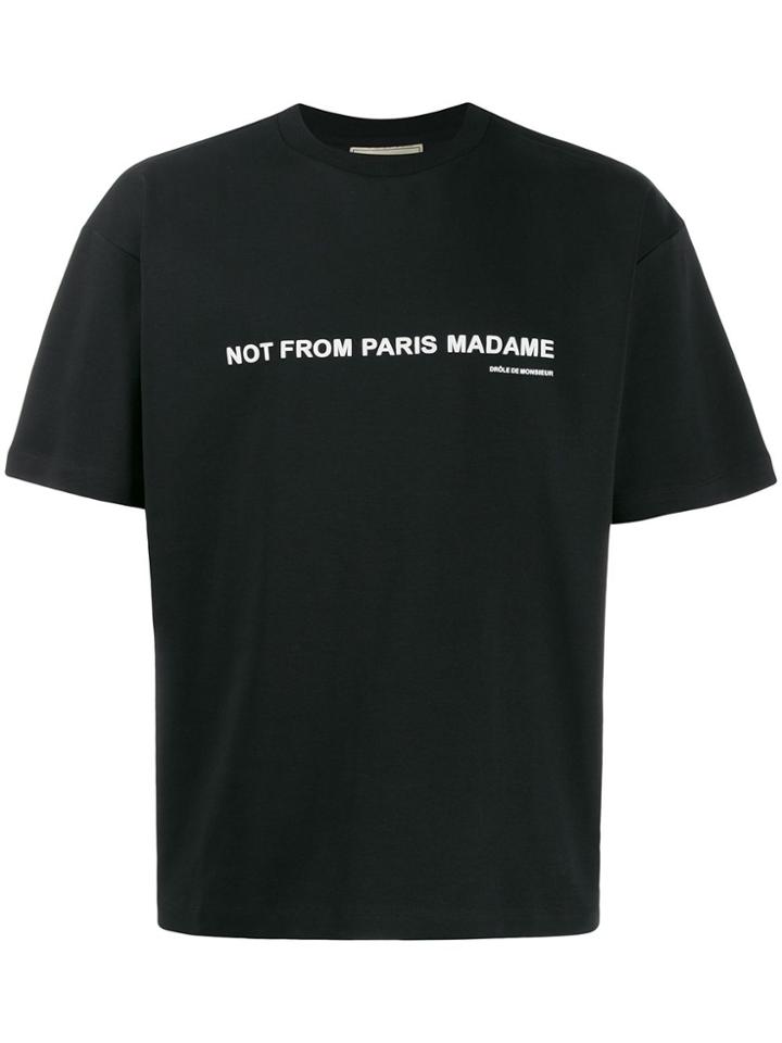 Drôle De Monsieur Slogan Short-sleeve T-shirt - Black