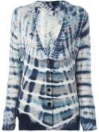 Raquel Allegra Shred Back Tie-dye Cardigan, Women's, Size: 1, Blue, Cashmere/merino