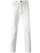 Saint Laurent Slim-fit Jeans, Men's, Size: 33, White, Cotton/spandex/elastane