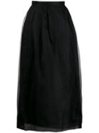 Jourden Organza Pleated Skirt - Black