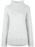Rag & Bone - Ribbed High Neck Jumper - Women - Rayon/cashmere/mercerized Wool - M, Grey, Rayon/cashmere/mercerized Wool