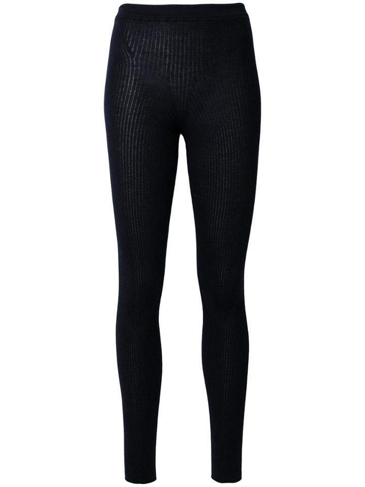 Gentry Portofino Ribbed Knit Leggings - Blue