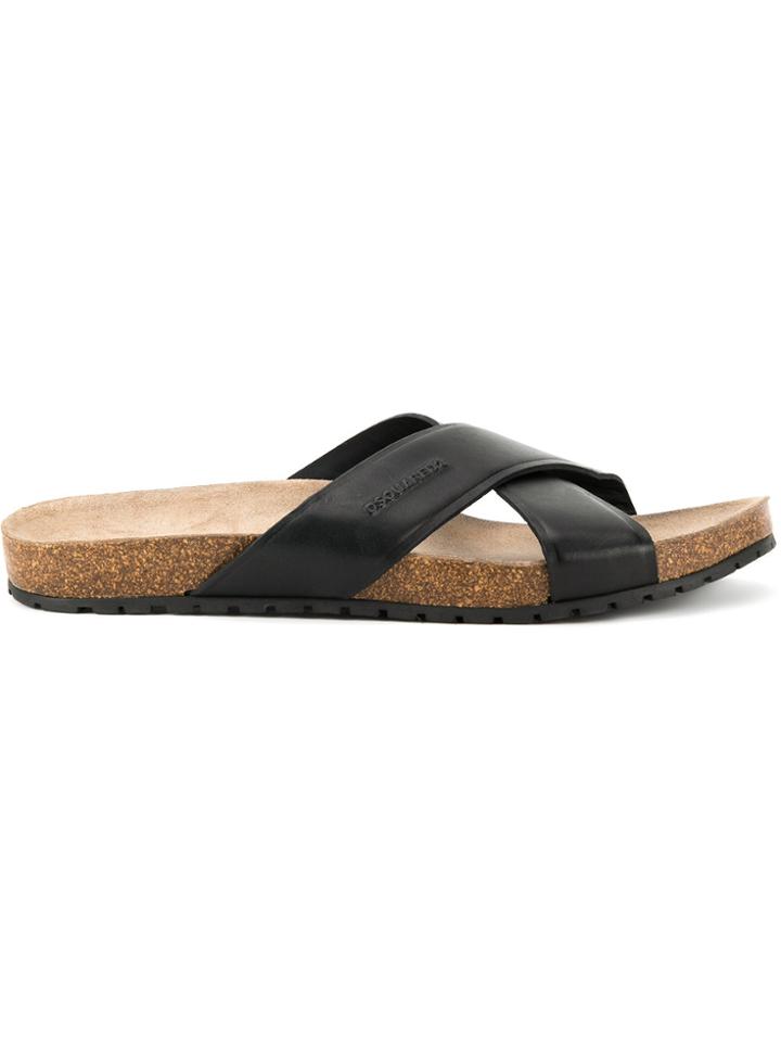Dsquared2 Cross Strap Sandals - Black