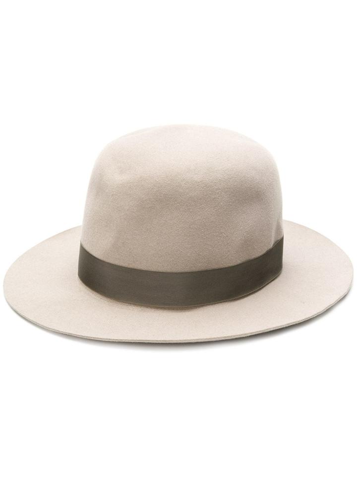 Salvatore Ferragamo Classic Wide Brim Hat - Nude & Neutrals