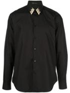 Versace Patterned Collar Button-down Shirt - Black