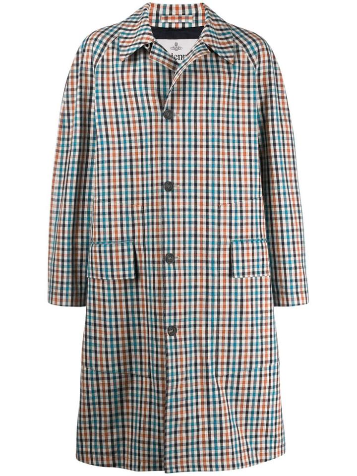 Vivienne Westwood Vichy Print Trench Coat - Neutrals