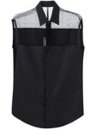 Todd Lynn Lace Shoulder Sleeveless Shirt, Men's, Size: 50, Black, Cotton