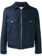 Ami Alexandre Mattiussi Zipped Denim Jacket, Men's, Size: Medium, Blue, Polyamide/wool