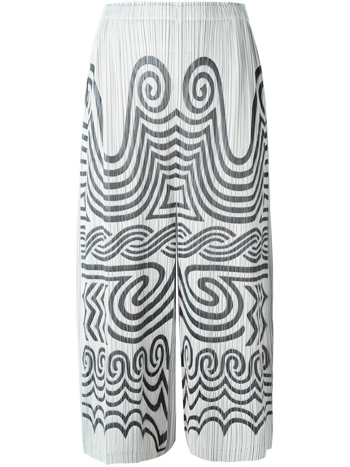 Pleats Please By Issey Miyake 'jomon' Print Trousers