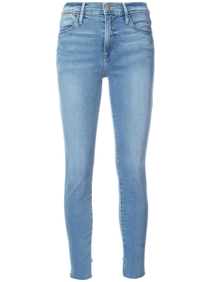 Frame Denim Super Skinny Cropped Jeans - Blue