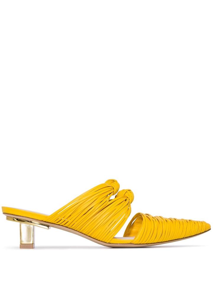 Cult Gaia Marigold Paige Mules - Yellow