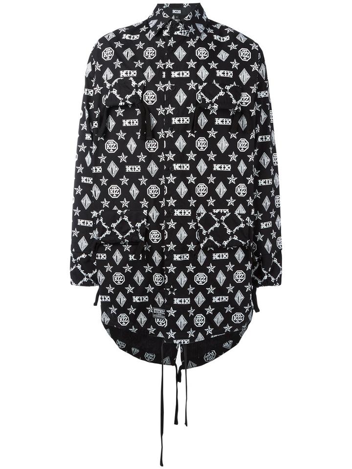 Ktz Monogram Shirt Jacket, Adult Unisex, Size: Large, Black, Cotton