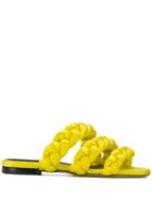 Marco De Vincenzo Triple Treccia Slider Sandals - Yellow