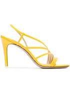 Attico Yellow Baby 95 Patent Leather Sandals - Yellow & Orange