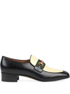 Gucci Leather Moccasin With Gg - Black