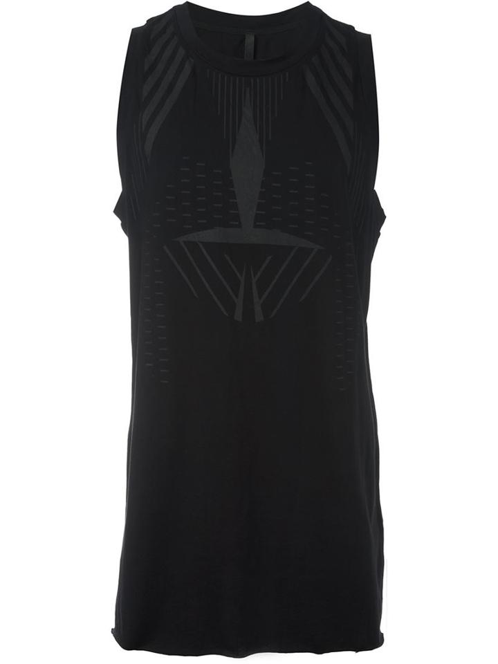 Barbara I Gongini Front Print Tank Top, Men's, Size: 46, Black, Cotton/modal