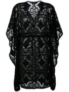 Celia Dragouni Crochet Beach Kaftan - Black