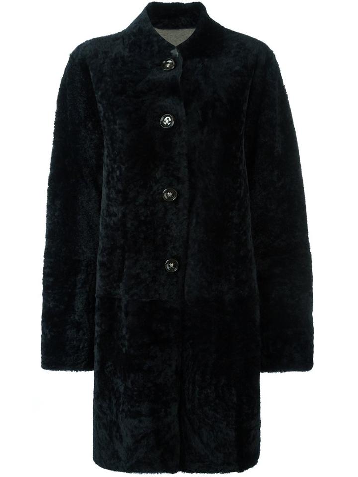 Sylvie Schimmel Lamb Fur Coat, Women's, Size: 38, Blue, Nylon/spandex/elastane/viscose/lamb Fur