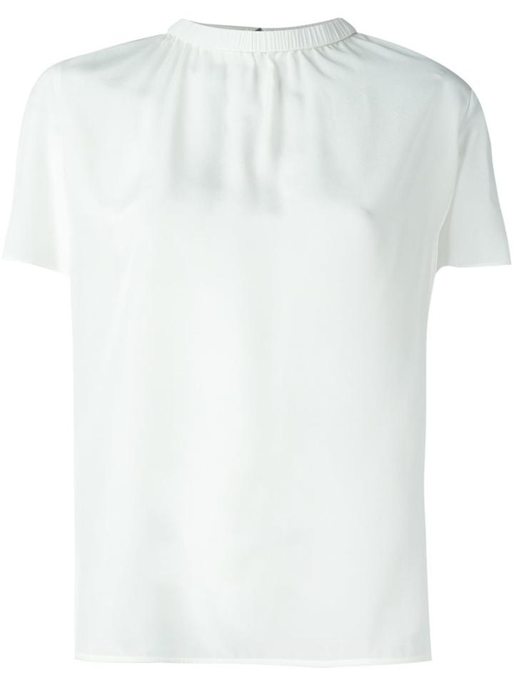 Ps By Paul Smith Ruched Collar Detail Blouse