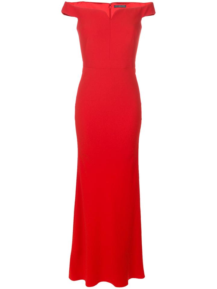 Alexander Mcqueen Bardot Evening Dress - Red