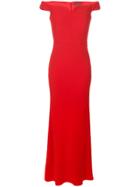 Alexander Mcqueen Bardot Evening Dress - Red
