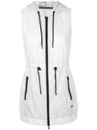 Dkny - Longline Hooded Gilet - Women - Polyester - L, White, Polyester