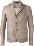 Giorgio Armani - Three-button Blazer - Men - Cotton/linen/flax - 50, Nude/neutrals, Cotton/linen/flax