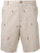 Kenzo Badge Embroidered Chino Shorts, Men's, Size: 48, Nude/neutrals, Cotton