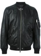 Diesel 'l-kit' Bomber Jacket, Men's, Size: Small, Black, Sheep Skin/shearling/polyester